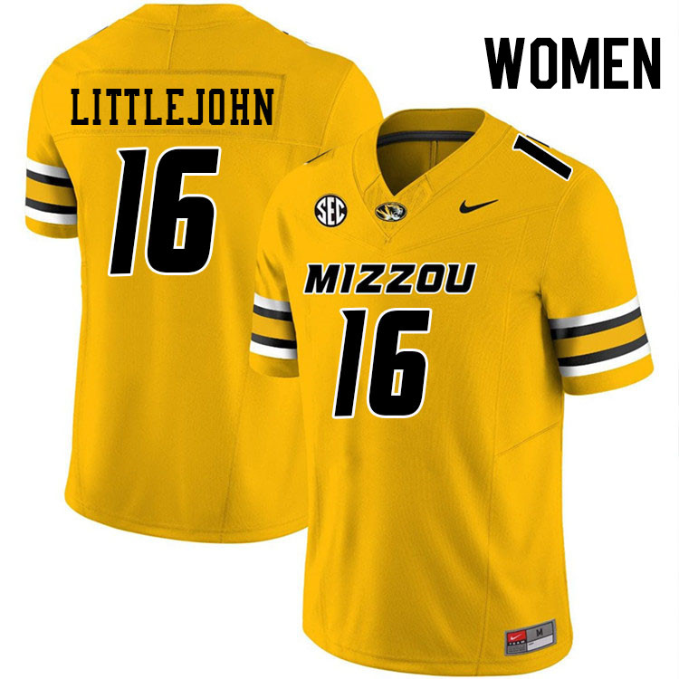 Women #16 Brayshawn Littlejohn Missouri Tigers College Football Jerseys Stitched-Gold